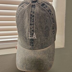 David and Young Denim-Look Baseball Cap - Light Blue & Black